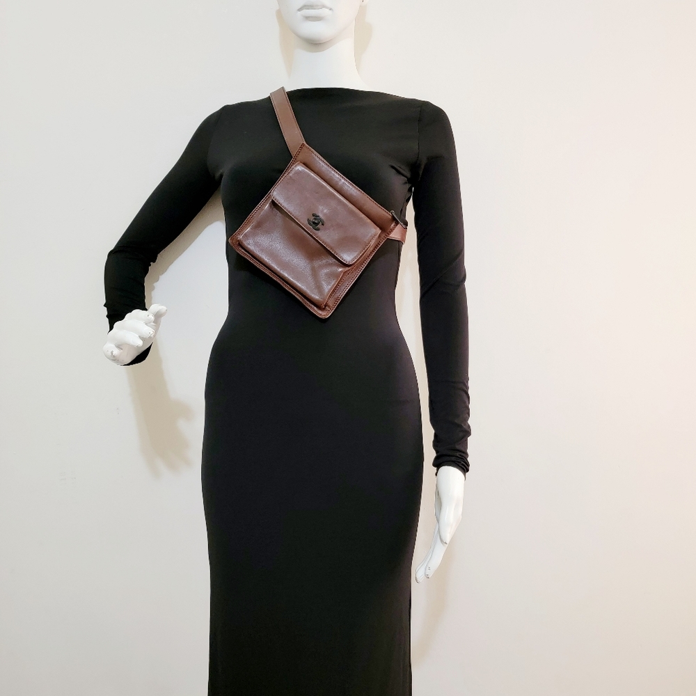 Chanel Brown Leather Waist CC Belt Bag - Picture 2 of 7